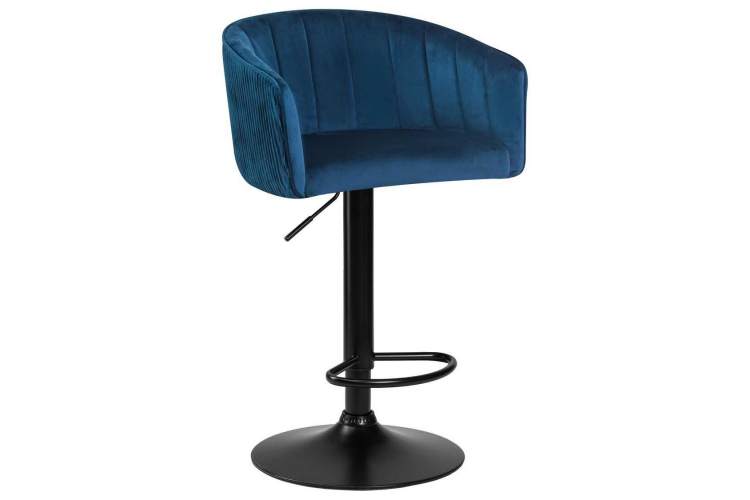Стул барный DOBRIN DARCY BLACK, синий велюр (1922-20)