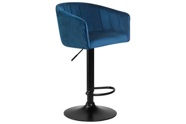 Стул барный DOBRIN DARCY BLACK, синий велюр (1922-20)-1