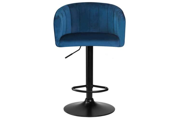 Стул барный DOBRIN DARCY BLACK, синий велюр (1922-20)-5