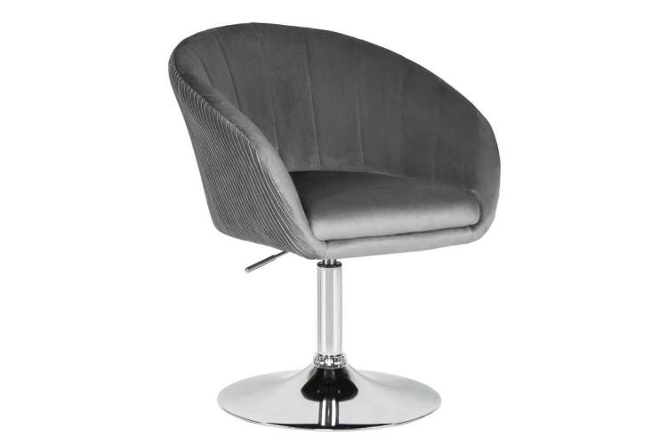 Кресло дизайнерское DOBRIN EDISON, серый велюр (1922-19)