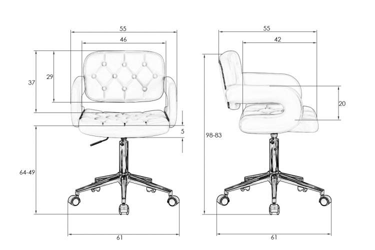 Набор 2 шт Офисное кресло для персонала DOBRIN LARRY, белый-9