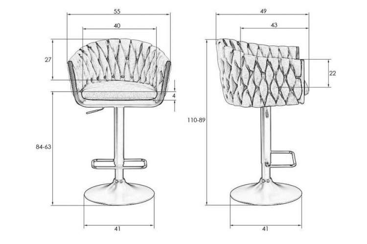 Стул барный DOBRIN MARCEL, черный велюр (MJ9-101)-8