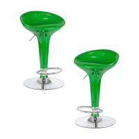 Набор 2 шт Стул барный DOBRIN BOMBA, зелёный металлик
