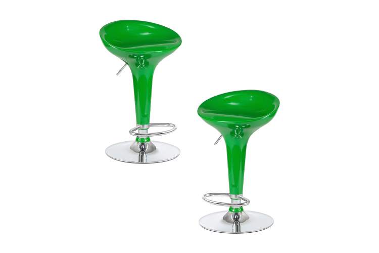 Набор 2 шт Стул барный DOBRIN BOMBA, зелёный металлик