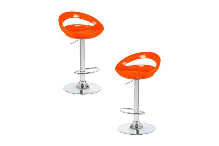 Набор 2 шт Стул барный DOBRIN DISCO, оранжевый