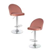 Набор 2 шт Стул барный DOBRIN MILANA, пудрово-розовый велюр (MJ9-32)