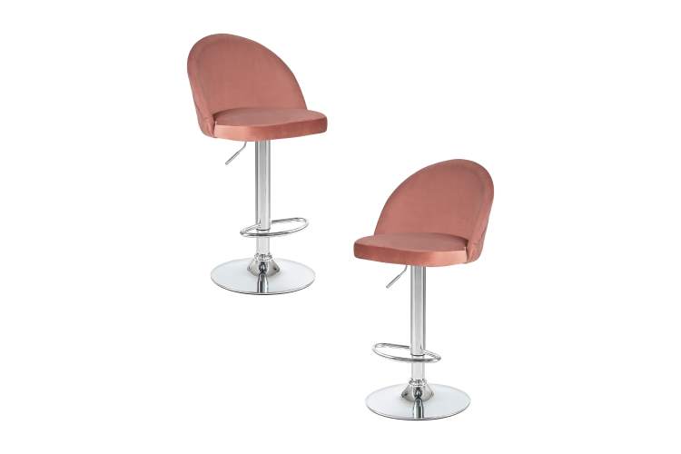 Набор 2 шт Стул барный DOBRIN MILANA, пудрово-розовый велюр (MJ9-32)