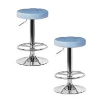 Набор 2 шт Табурет барный DOBRIN BRUNO, пудрово-голубой велюр (MJ9-74)