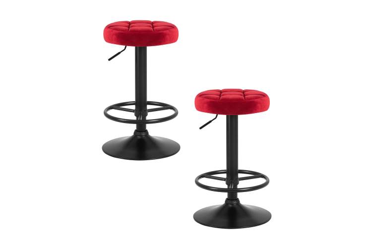 Набор 2 шт Табурет барный DOBRIN BRUNO BLACK, бордо велюр (MJ9-43)