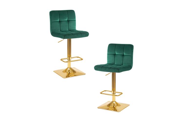Набор 2 шт Стул барный DOBRIN GOLDIE, зеленый велюр (MJ9-88)