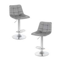 Набор 2 шт Стул барный DOBRIN TAILOR, серый велюр (MJ9-75)