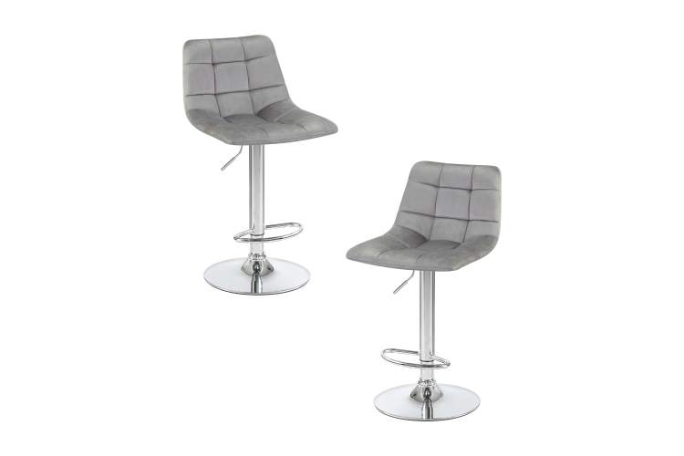 Набор 2 шт Стул барный DOBRIN TAILOR, серый велюр (MJ9-75)