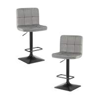 Набор 2 шт Стул барный DOBRIN DOMINIC, серый велюр (MJ9-75)