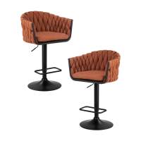 Набор 2 шт Стул барный DOBRIN LEON, оранжевая ткань (LAR 275-27)