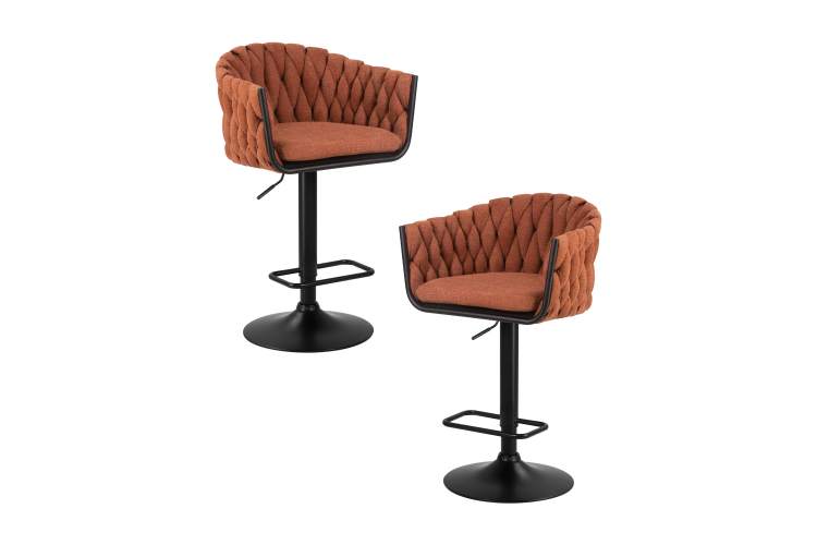 Набор 2 шт Стул барный DOBRIN LEON, оранжевая ткань (LAR 275-27)