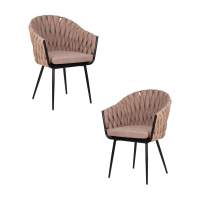 Набор 2 шт Стул обеденный DOBRIN MATILDA, коричневая ткань (LAR 275-3)