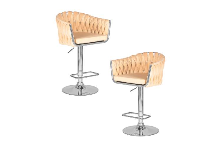 Набор 2 шт Стул барный DOBRIN MARCEL, бежевый велюр (MJ9-10)
