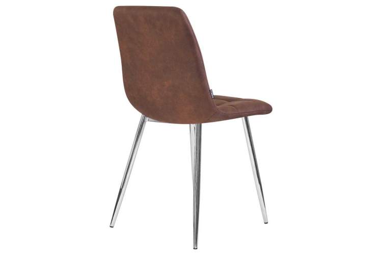 Стул обеденный DOBRIN ALEX, хром ножки, коричневая микрофибра (PK-03)-3