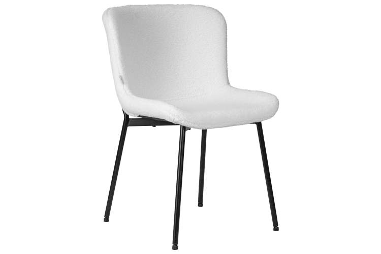 Набор 4 шт Стул обеденный DOBRIN MILO, черные ножки, белый букле (UF992-01)-1