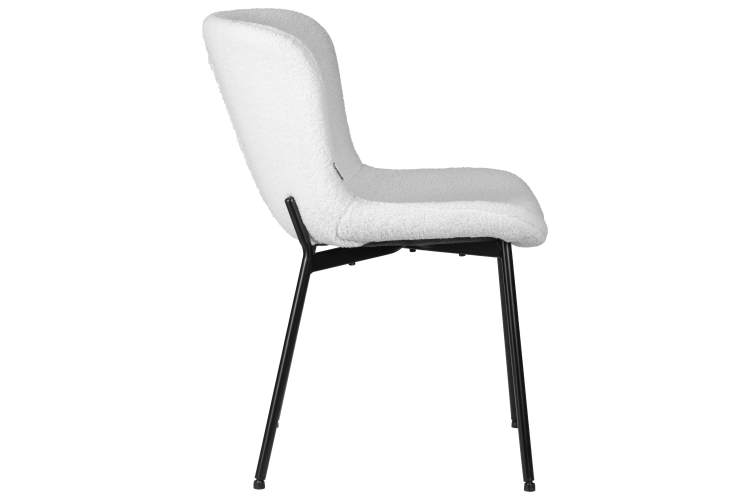 Набор 4 шт Стул обеденный DOBRIN MILO, черные ножки, белый букле (UF992-01)-3