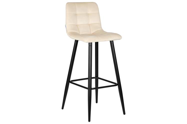 Набор 2 шт Стул барный DOBRIN NICOLE, черные матовые ножки, кремовый велюр (108-113)-1