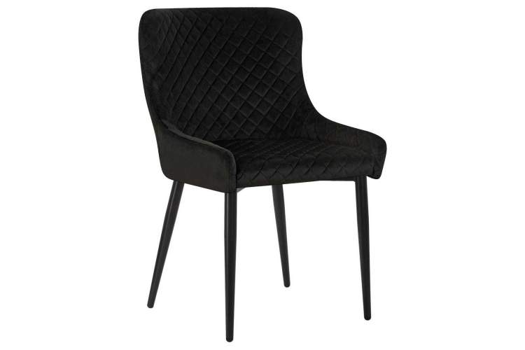 Стул обеденный DOBRIN RICHARD, черные матовые ножки, черный велюр (V108-77)