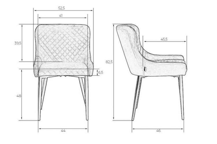 Стул обеденный DOBRIN RICHARD, черные матовые ножки, черный велюр (V108-77)-12