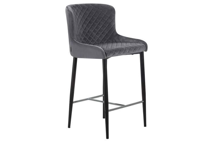 Набор 2 шт Стул полубарный DOBRIN CHRISTIAN'65, черные ножки, темно-серый велюр (V108-91)-2