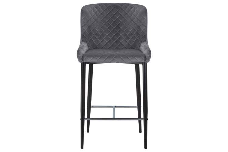 Набор 2 шт Стул полубарный DOBRIN CHRISTIAN'65, черные ножки, темно-серый велюр (V108-91)-6