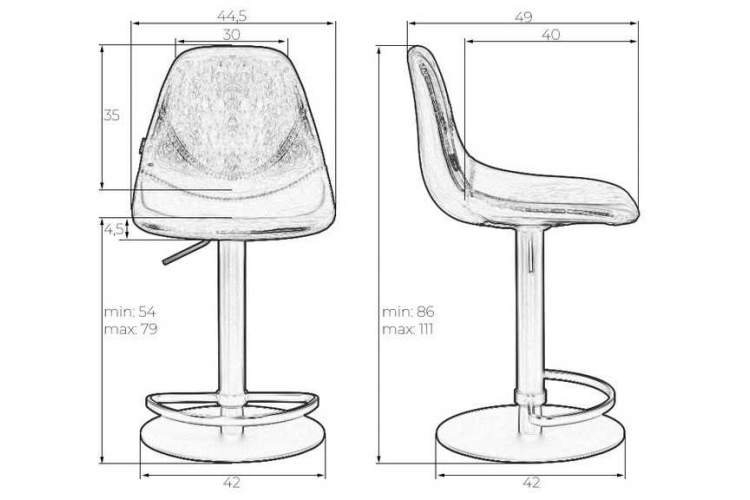 Стул барный DOBRIN ROME, коричневый винтажный PU (MS09)-9