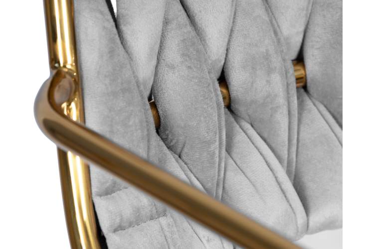 Набор 2 шт Стул барный DOBRIN MILLER GOLD, cветло-серый велюр (135-37)-8