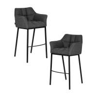 Набор 2 шт Стул барный DOBRIN LUCAS, серая ткань (F-22)