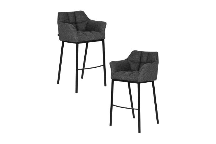 Набор 2 шт Стул барный DOBRIN LUCAS, серая ткань (F-22)