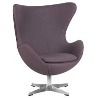 Кресло дизайнерское EGG, серая ткань AF7