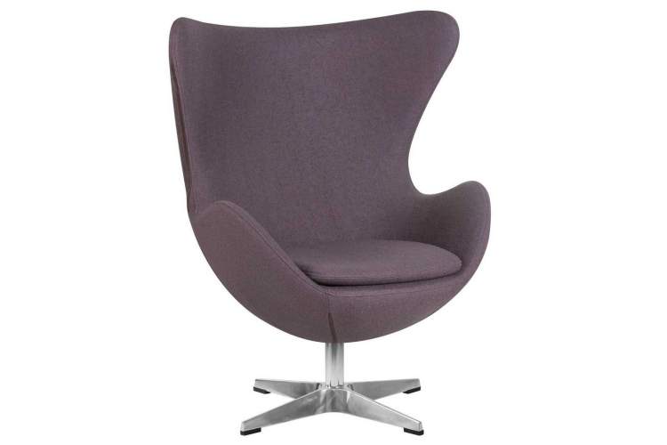 Кресло дизайнерское DOBRIN EGG, серая ткань AF7