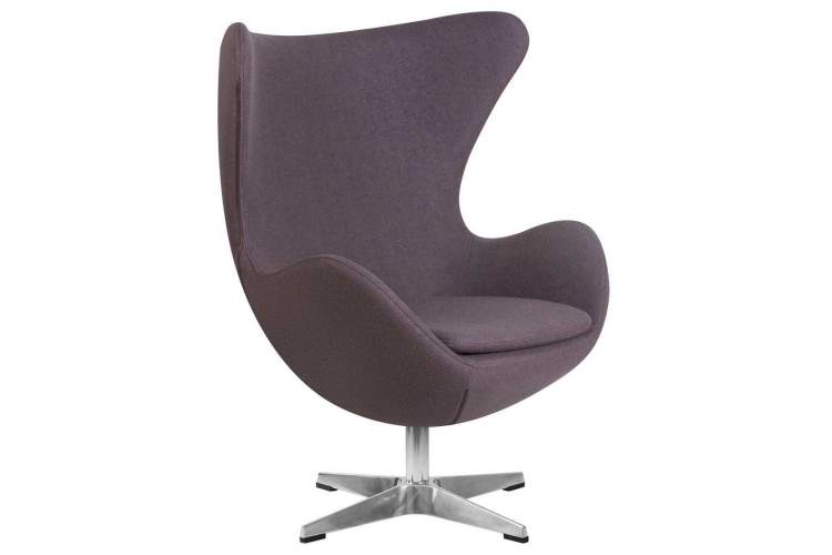Кресло дизайнерское DOBRIN EGG, серая ткань AF7-1
