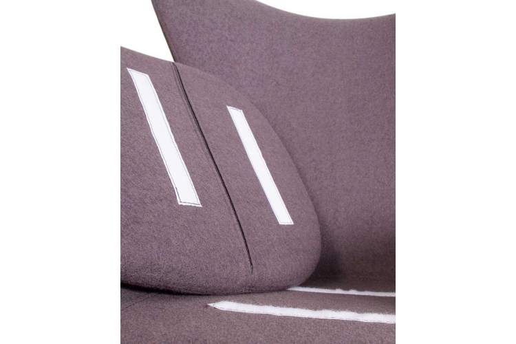 Кресло дизайнерское DOBRIN EGG, серая ткань AF7-9