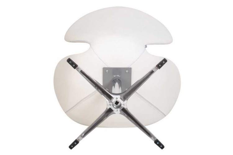 Кресло дизайнерское DOBRIN SWAN, белый кожзам P23, алюминиевое основание-5