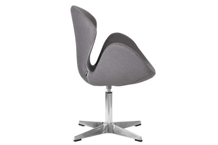 Кресло дизайнерское DOBRIN SWAN, серая ткань AF7, алюминиевое основание-2