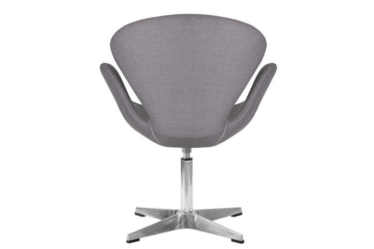 Кресло дизайнерское DOBRIN SWAN, серая ткань AF7, алюминиевое основание-4