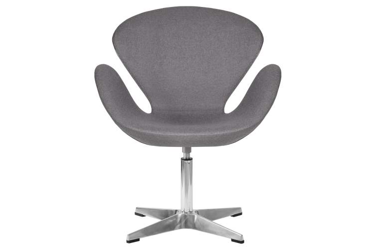 Кресло дизайнерское DOBRIN SWAN, серая ткань AF7, алюминиевое основание-5