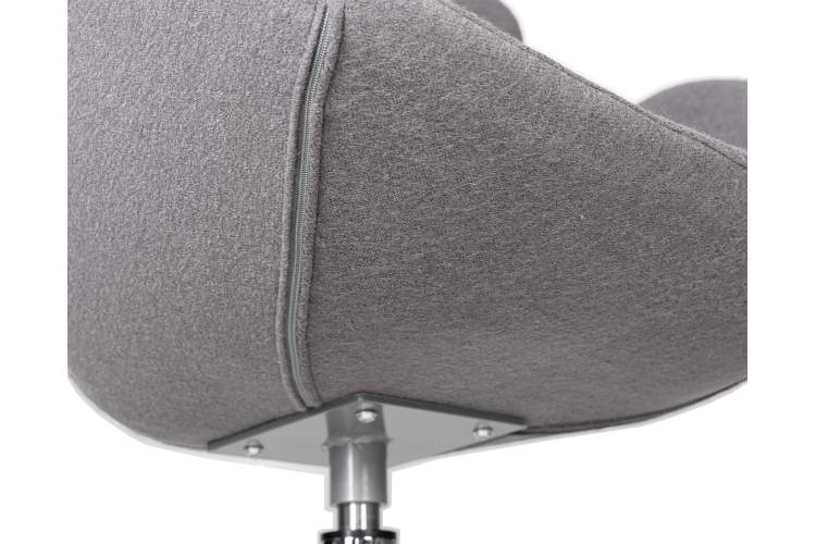Кресло дизайнерское DOBRIN SWAN, серая ткань AF7, алюминиевое основание-6