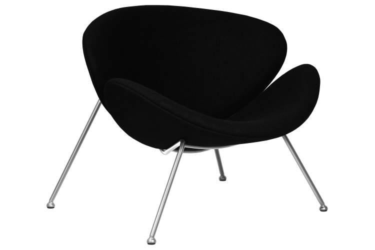 Набор 2 шт Кресло дизайнерское DOBRIN EMILY, черный ткань AF9, хромированная сталь-1