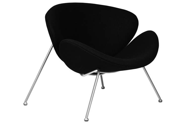 Набор 2 шт Кресло дизайнерское DOBRIN EMILY, черный ткань AF9, хромированная сталь-2