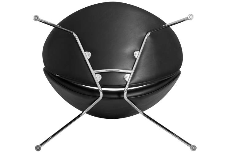 Набор 2 шт Кресло дизайнерское DOBRIN EMILY, черный винил YP16, хромированная сталь-7