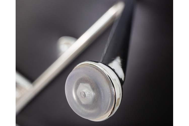 Набор 2 шт Кресло дизайнерское DOBRIN EMILY, черный винил YP16, хромированная сталь-9