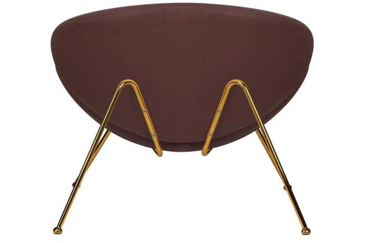 Кресло дизайнерское DOBRIN EMILY, коричневый винил YP5, золотое основание-4