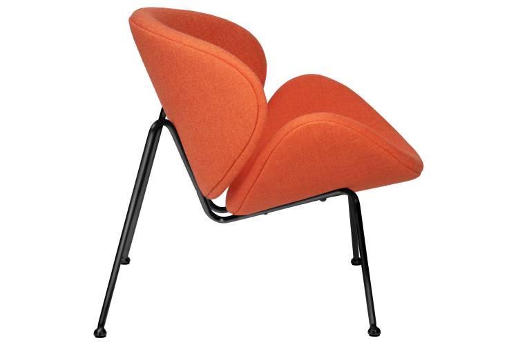 Набор 2 шт Кресло дизайнерское DOBRIN EMILY, оранжевая ткань AF, черное основания-3