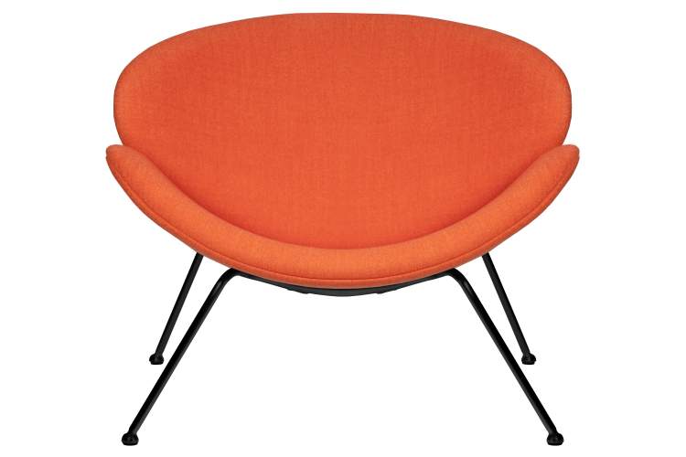 Набор 2 шт Кресло дизайнерское DOBRIN EMILY, оранжевая ткань AF, черное основания-6
