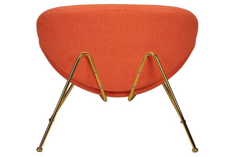 Кресло дизайнерское DOBRIN EMILY, оранжевая ткань AF, золотое основание-4